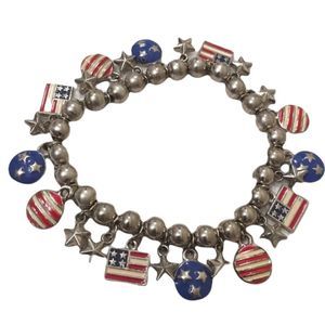 Vintage Stars And Stripes Charm Bracelet